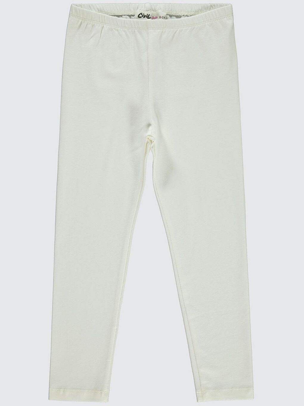 Girls Basic 6-9 Yaş Tayt - Ekru 6-7 Yaş-1