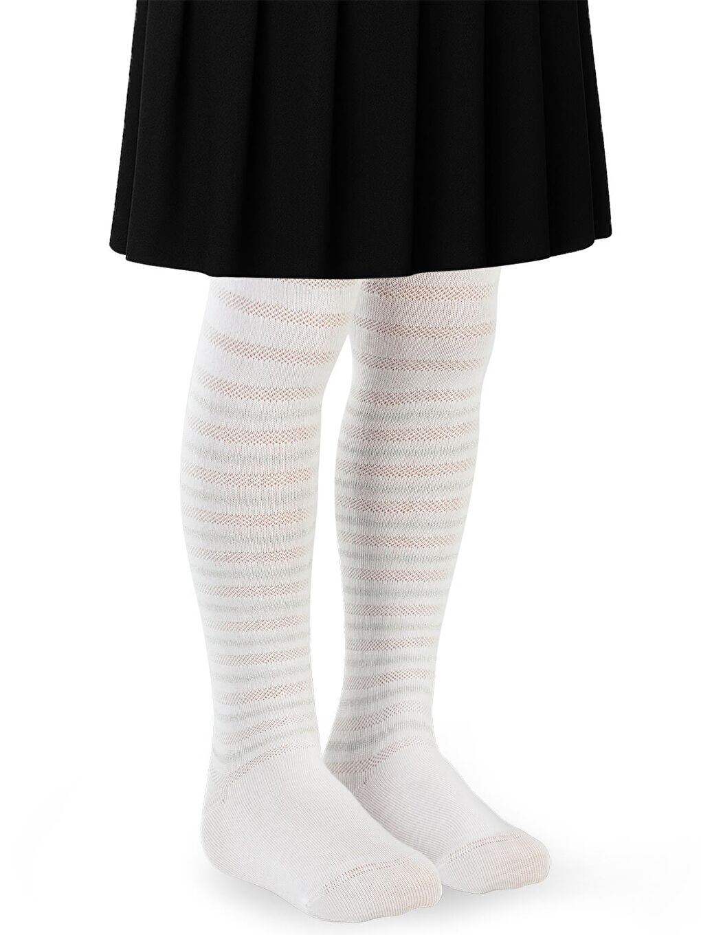 Girls Fileli 3-11 Yas Kız Külotlu Çorap - Ekru 5-6 Yaş