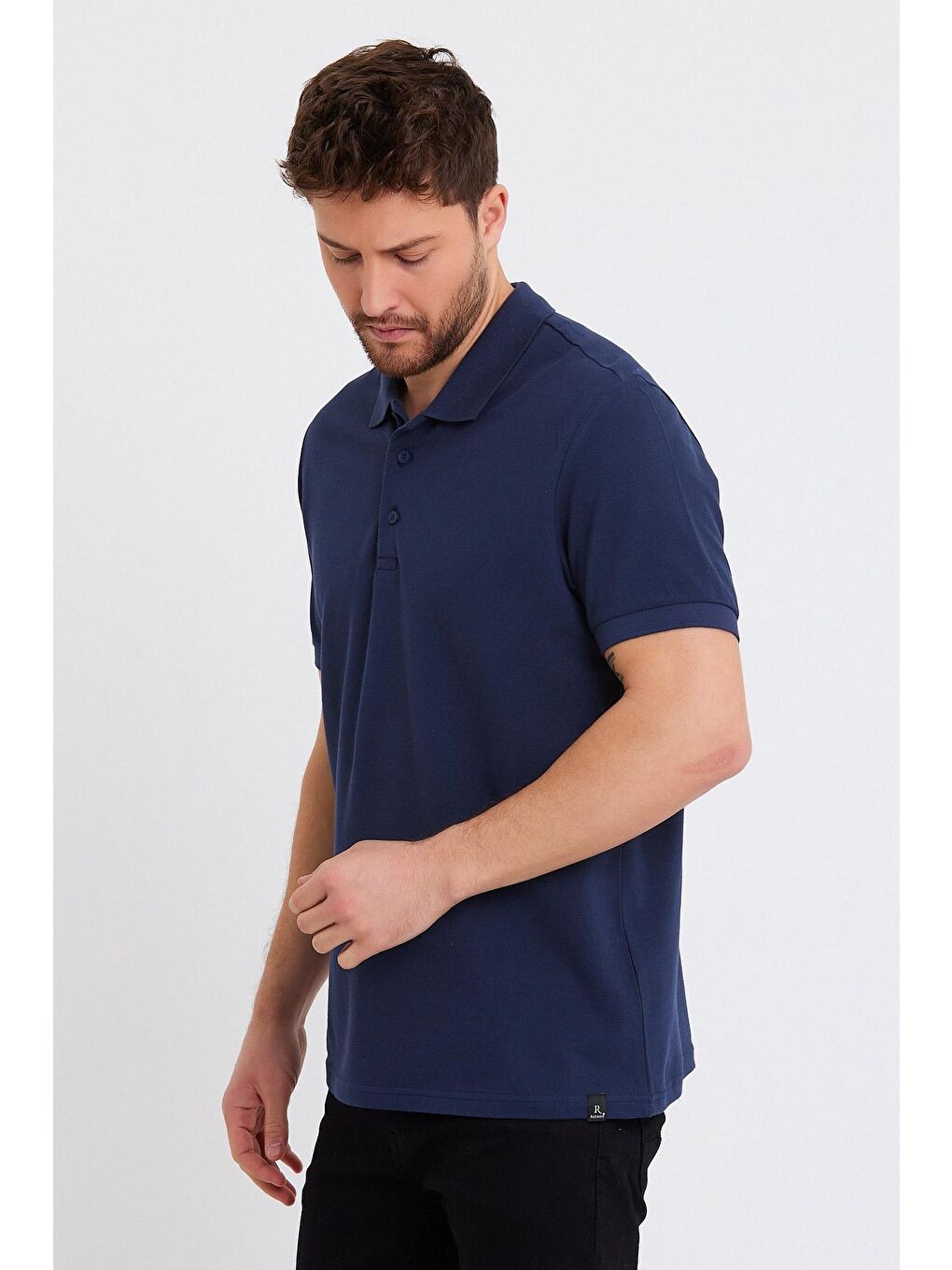 İndigo Büyük Beden Polo Yaka Erkek Tişört-3