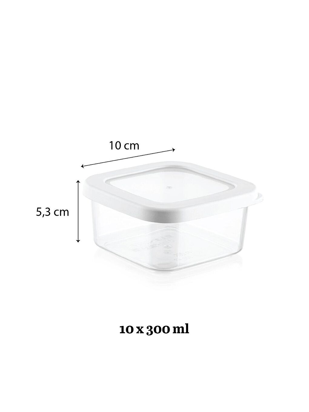 10'lu Kahvaltı Seti - Silikon Kapaklı Kare Kahvaltılık Saklama Kabı Beyaz-2