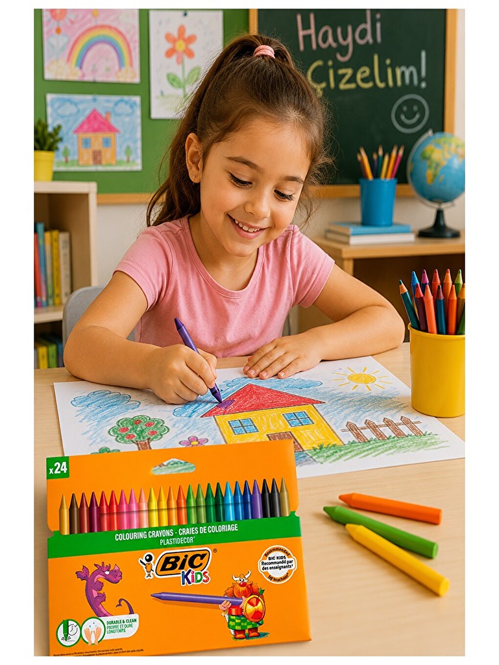 Mum Boya 24 Lü 1 Paket Bic 24 Renk Mumboya Elleri Kirletmeyen Yıkanabilir Silinebilir Plastidecor-1
