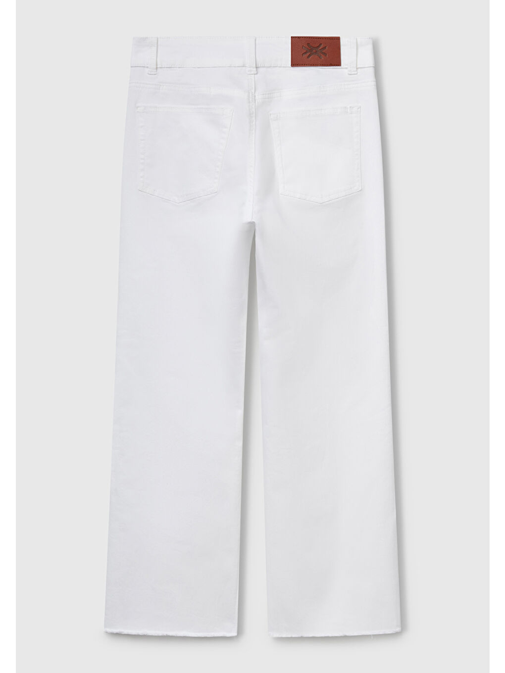 Kadın Beyaz 5 Cepli Kısa Paça Denim Pantolon-3