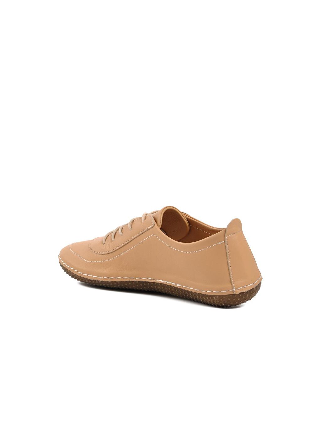 Bej 23025 Nut Hakiki Deri Kadın Günlük Ayakkabı-3