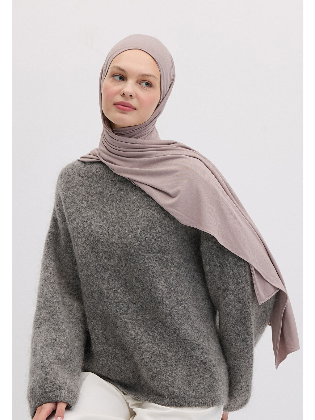 Pembe Bambu Penye Şal Gülpembe-2