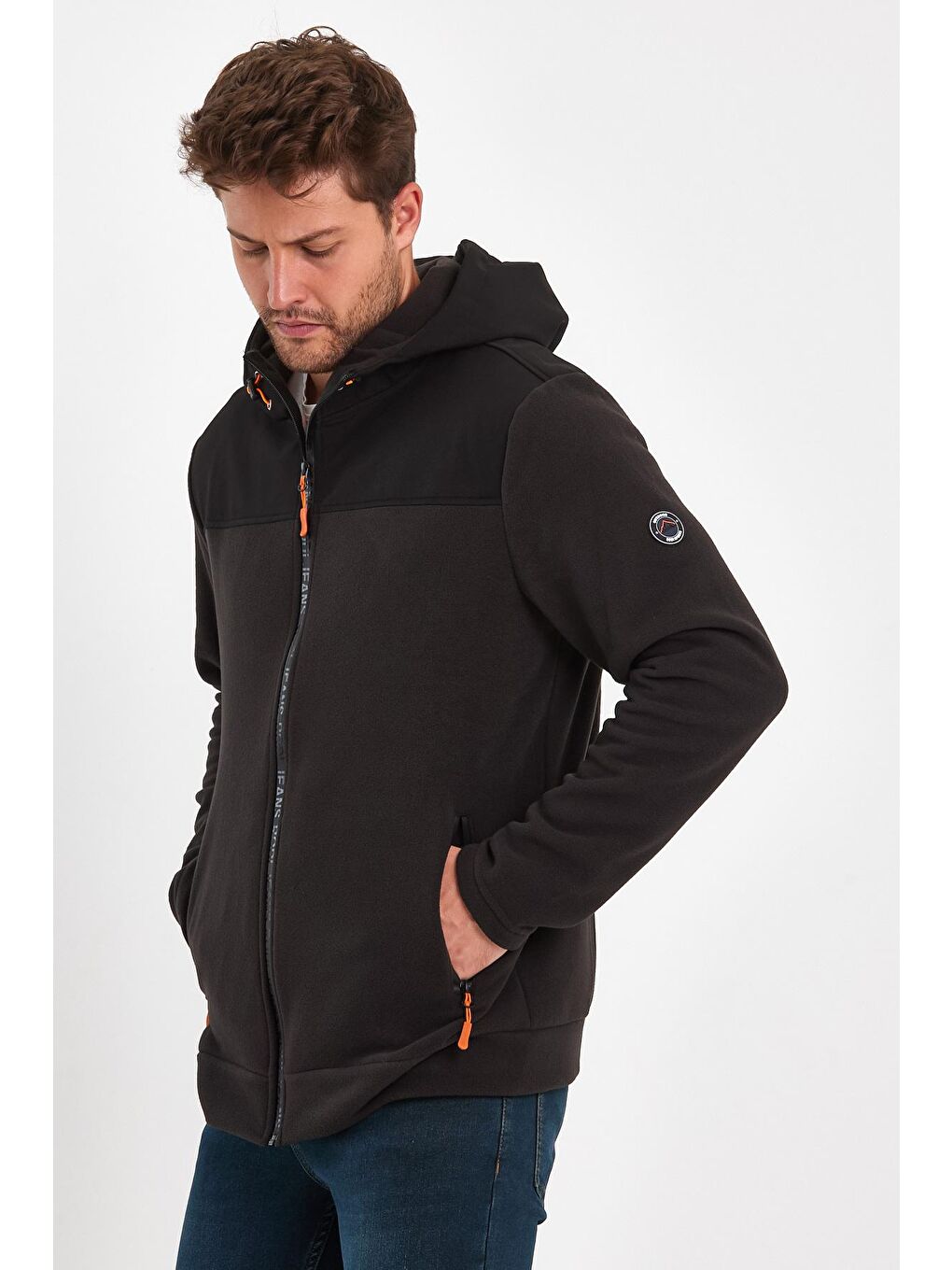 Rodi Antrasit Kapşüonlu Erkek Fermuarlı Sweatshirt - 3