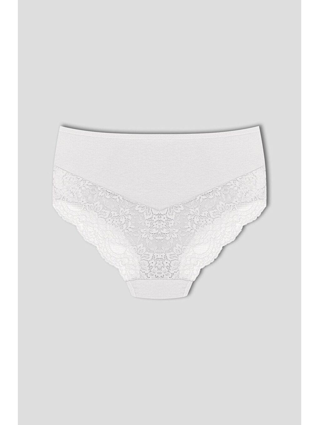 Kırmızı Pamuklu Ön Yanlar ve Arka V Dantel Detay Yüksek Bel Büyük Beden Kadın Külot 3'lü-3