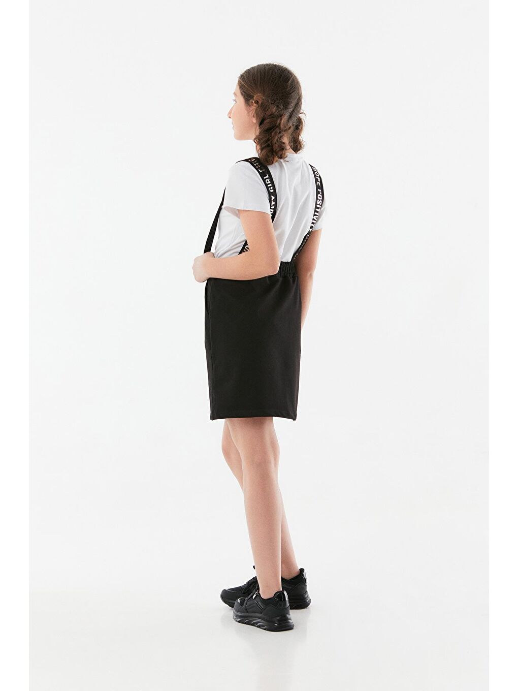 Siyah Hope Yazı Baskılı Kız Çocuk Salopet Takım-4