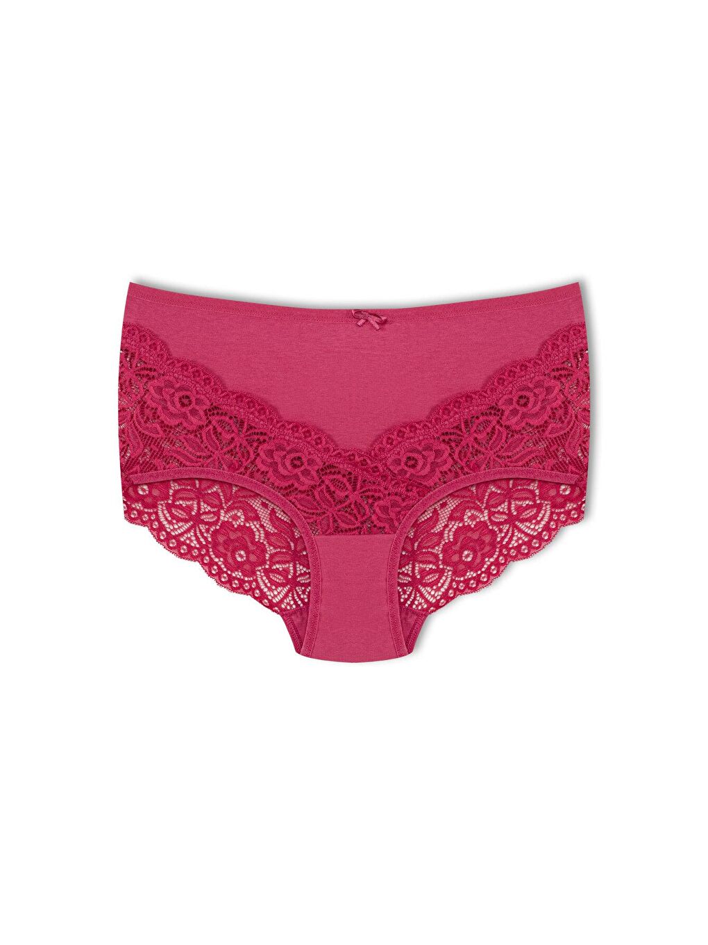 Karışık Pamuklu Arkası ve Önü V Dantel Yüksek Bel Büyük Beden Kadın Külot 7'li-1