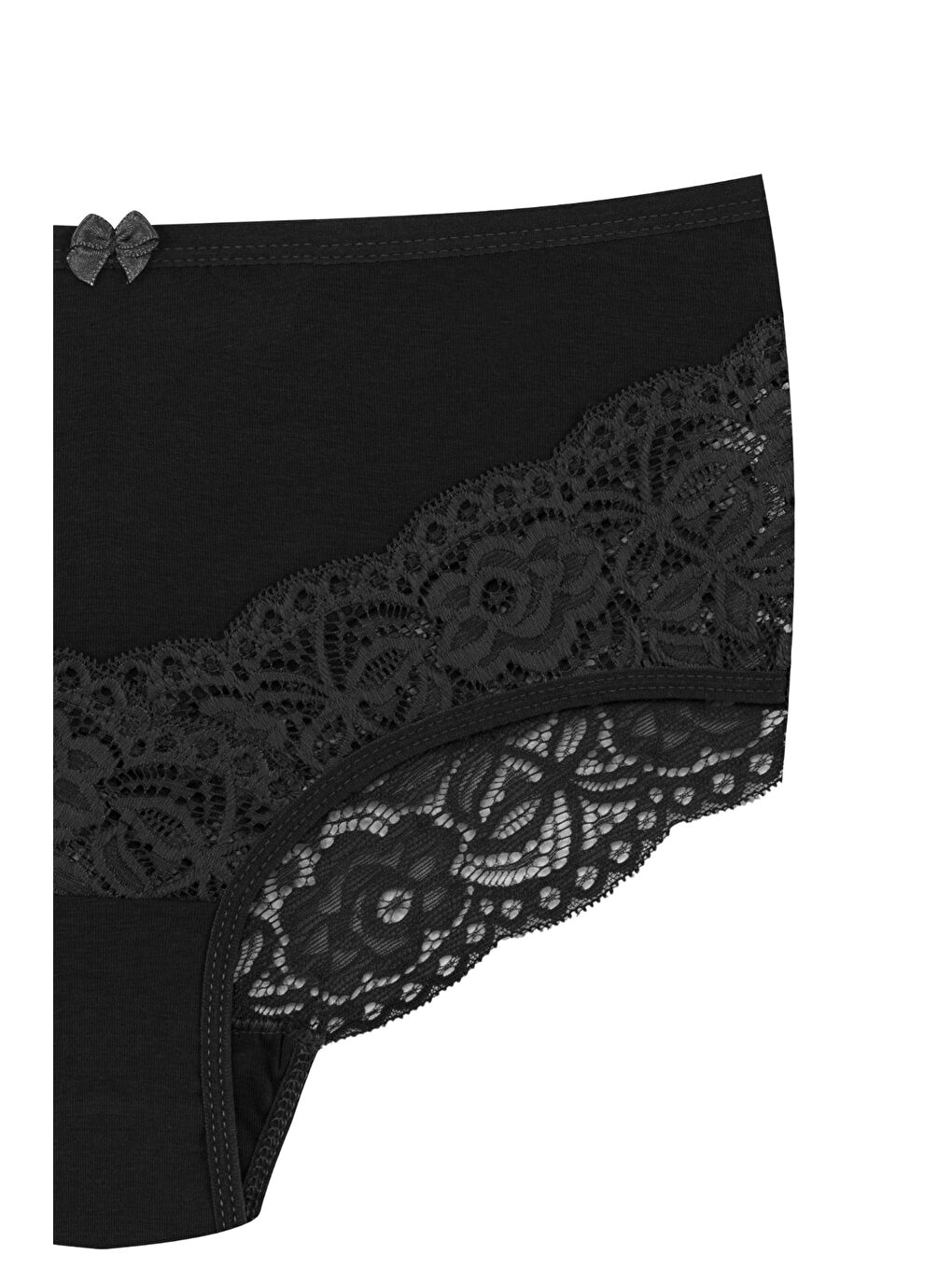 Karışık Pamuklu Arkası ve Önü V Dantel Yüksek Bel Büyük Beden Kadın Külot 7'li-4