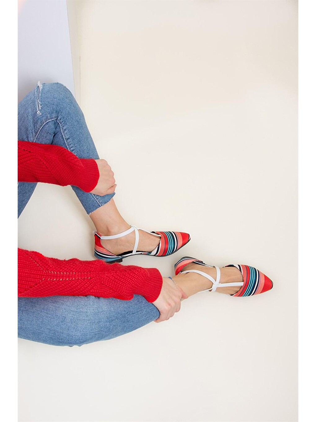 Kırmızı/lacivert Kadın Babet D726537304
