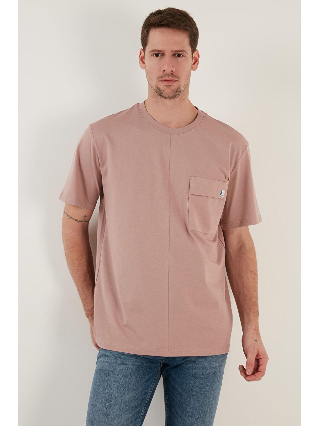 Buratti Pembe % 100 Pamuk Relaxed Fit Bisiklet Yaka T Shirt 5902605 - 2