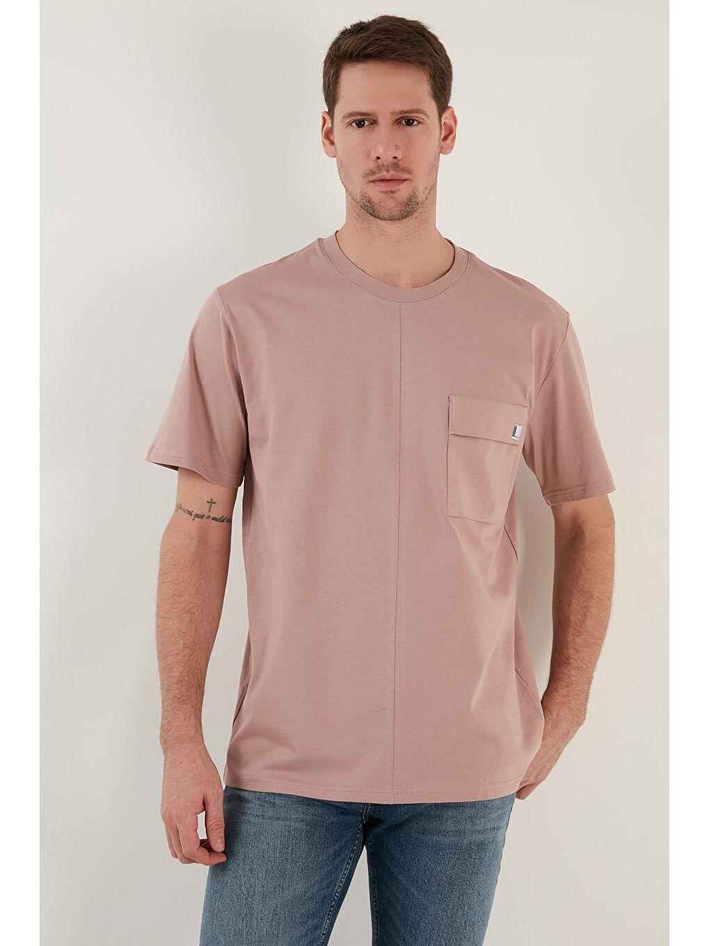 Buratti Pembe % 100 Pamuk Relaxed Fit Bisiklet Yaka T Shirt 5902605 - 3