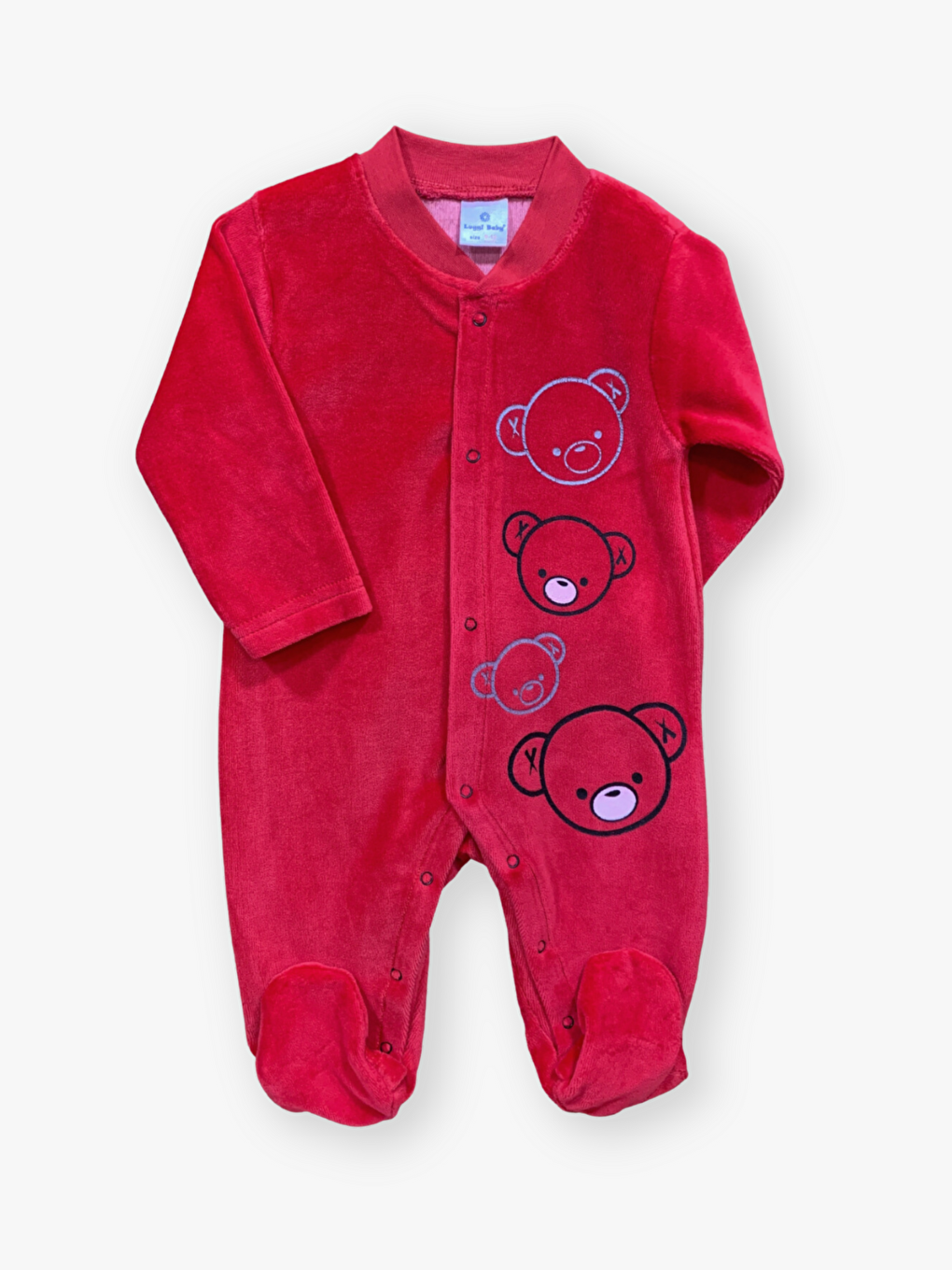 Kırmızı Bisiklet Yaka Uzun Kollu Erkek Bebek Tulum