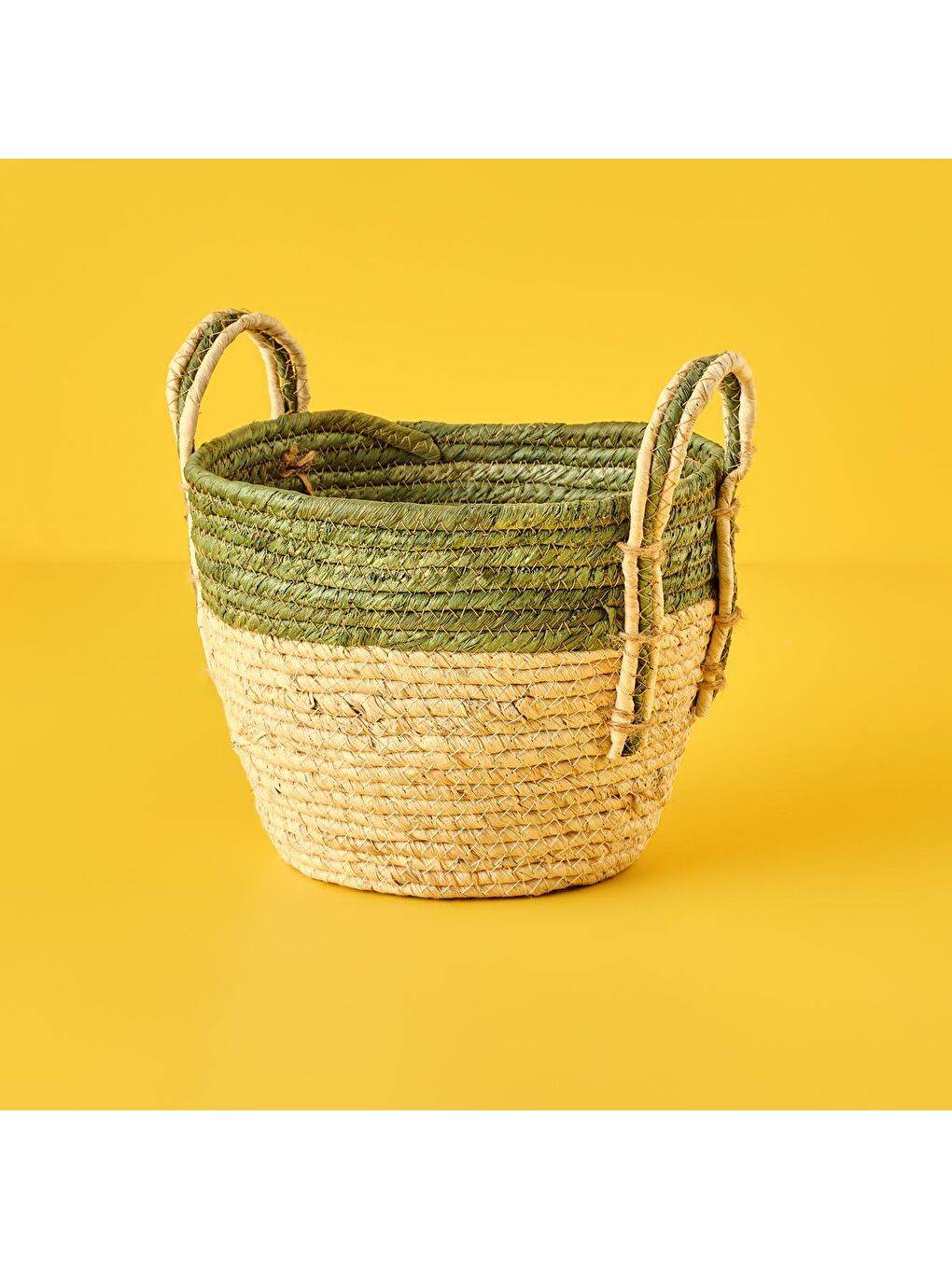 Bej Shay Hasır Sepet Yeşil