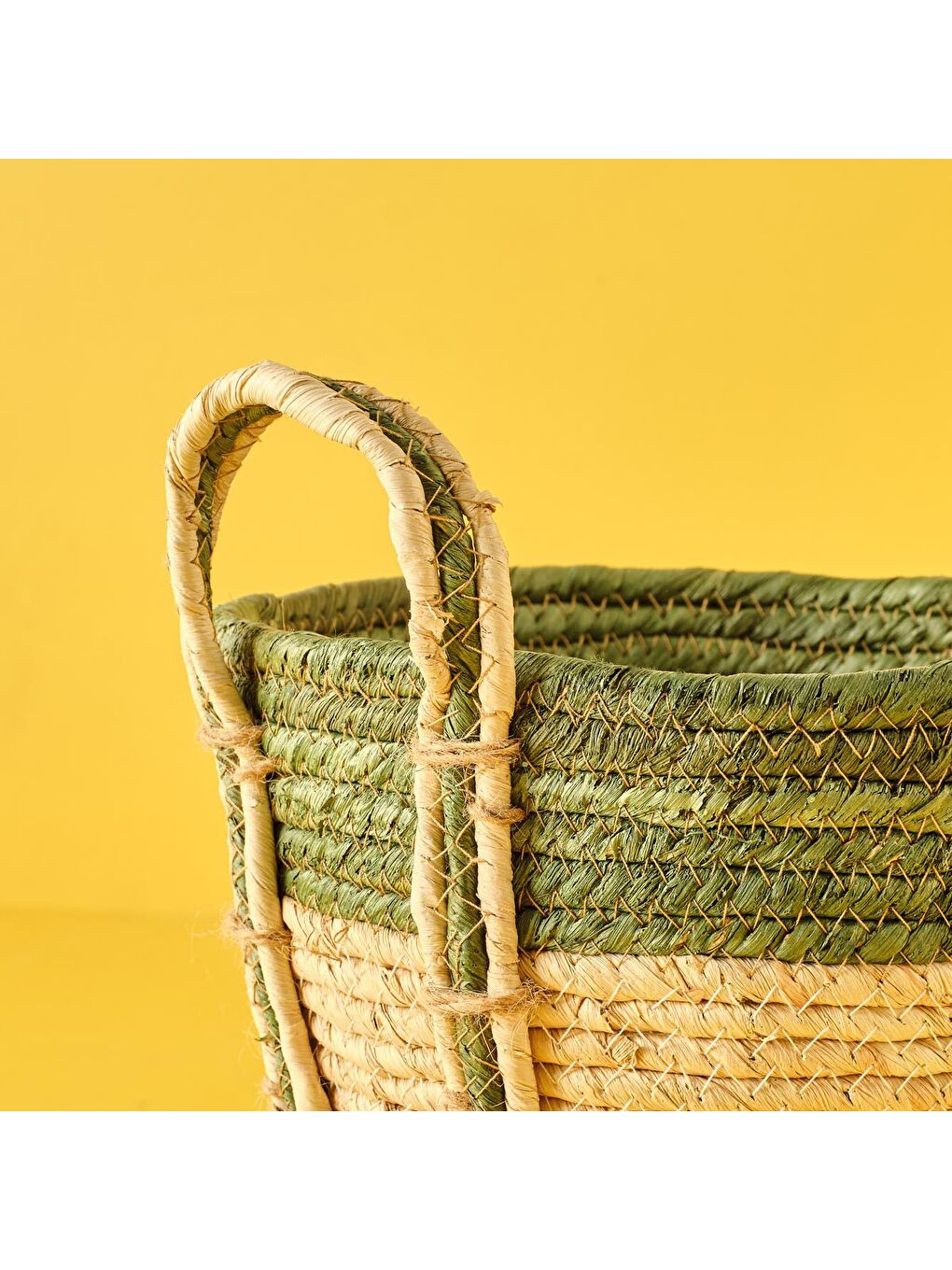 Bej Shay Hasır Sepet Yeşil-1