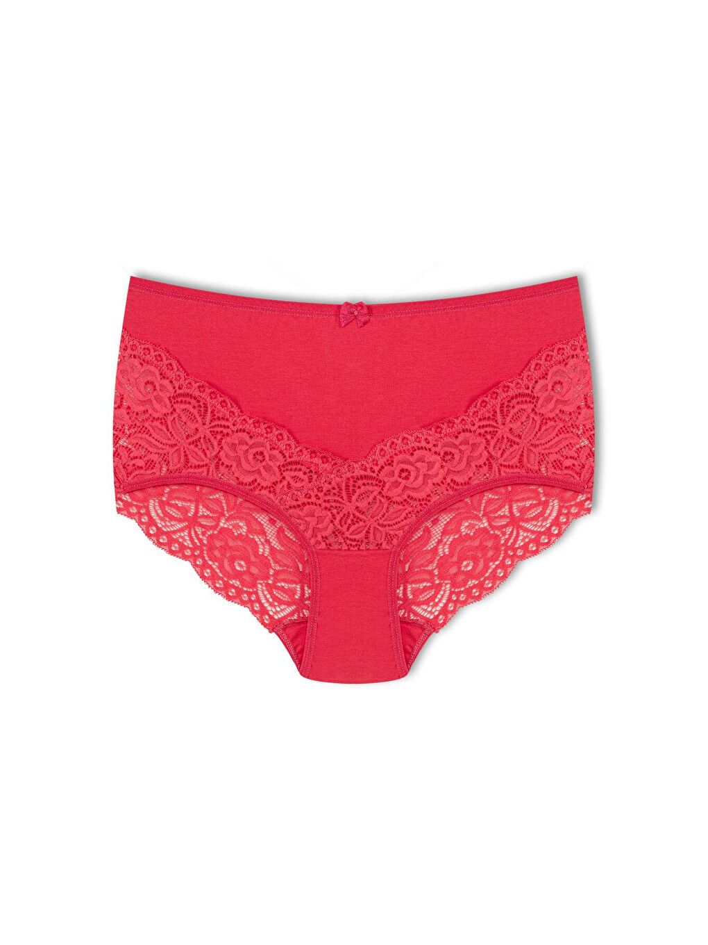 Petrol Pamuklu Arkası ve Önü V Dantel Yüksek Bel Büyük Beden Kadın Külot 2'li-2