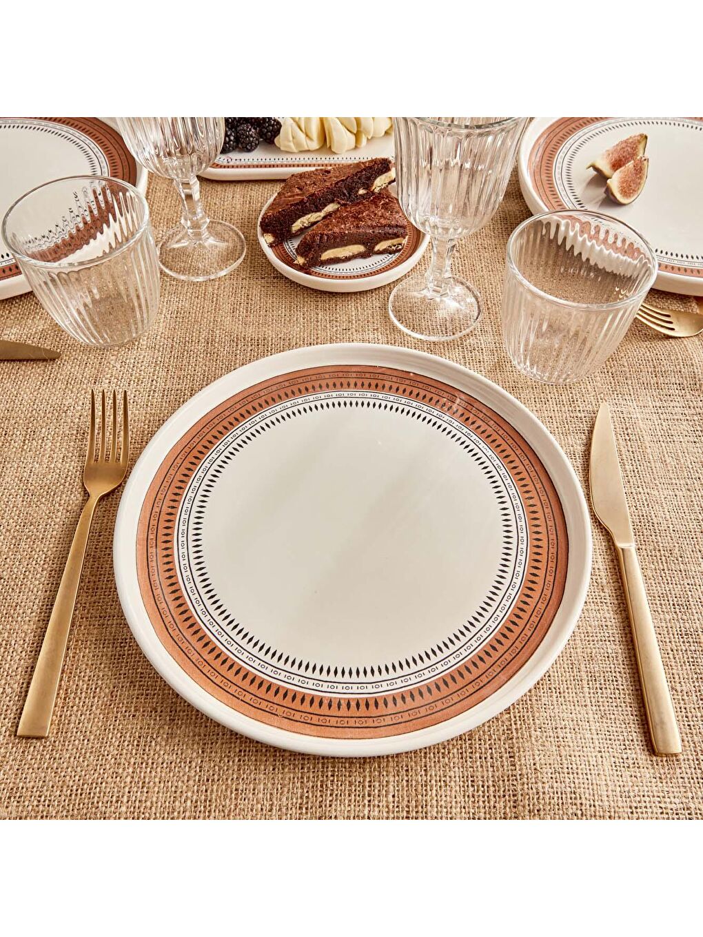 Kahverengi Terra Seramik Servis Tabağı 6'lı Kiremit-2