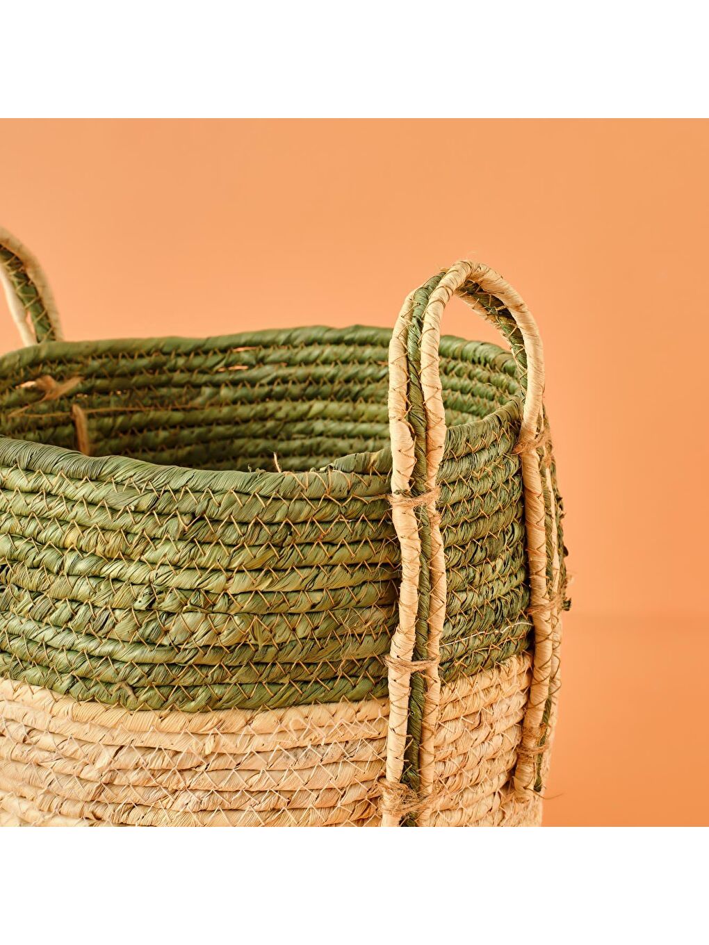 Bej Shay Hasır Sepet Yeşil-1
