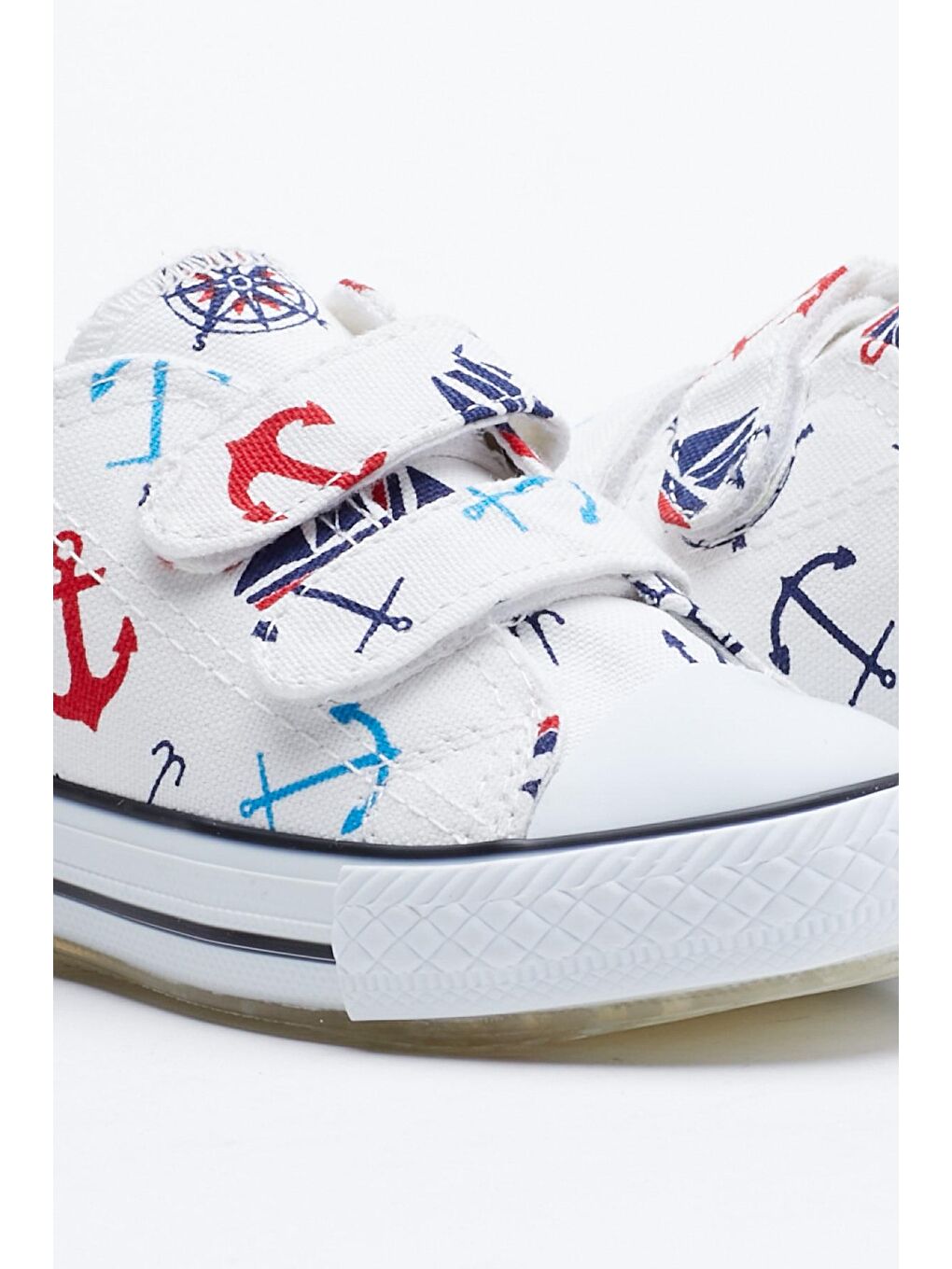 Çocuk Unisex Beyaz Lacivert Spor Ayakkabı Işıklı Cırtlı Tb997-2