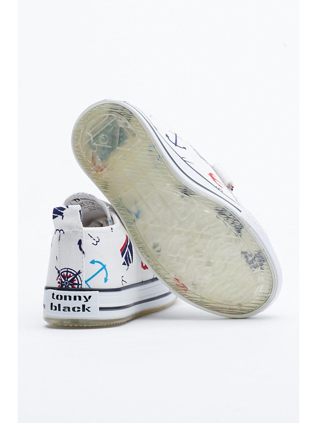 Çocuk Unisex Beyaz Lacivert Spor Ayakkabı Işıklı Cırtlı Tb997-3