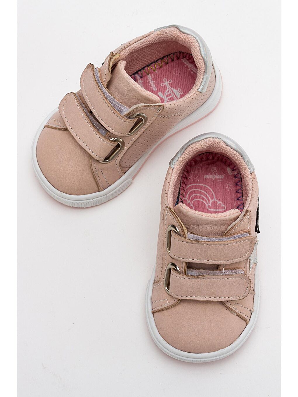 Pembe Kız Çocuk Pudra Hakiki Deri Günlük Ayakkabı-2
