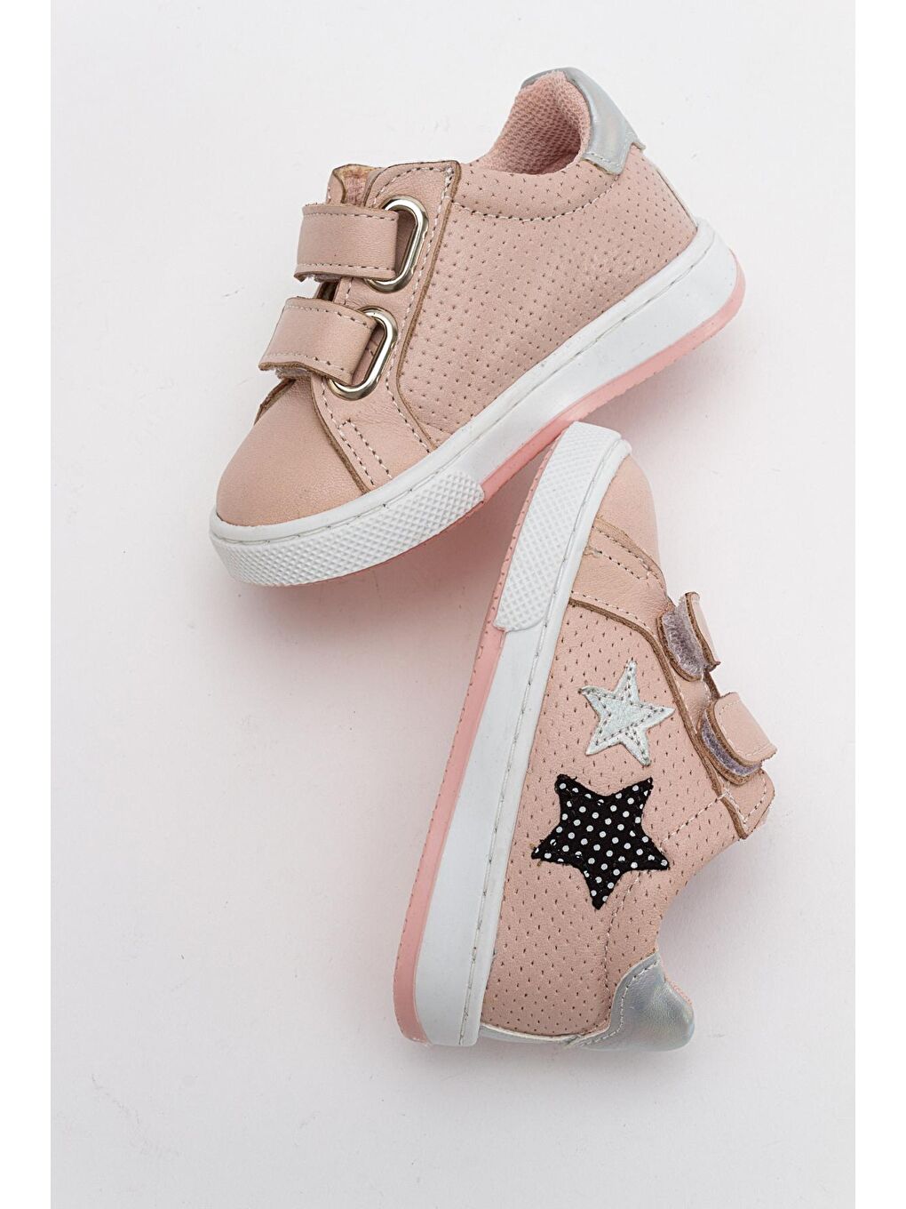 Pembe Kız Çocuk Pudra Hakiki Deri Günlük Ayakkabı-3