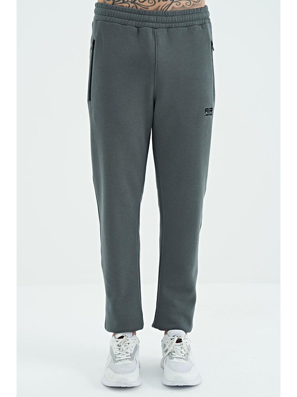 Carlo Haki Fermuar Cepli Şardonlu Erkek Eşofman Alt - 84942