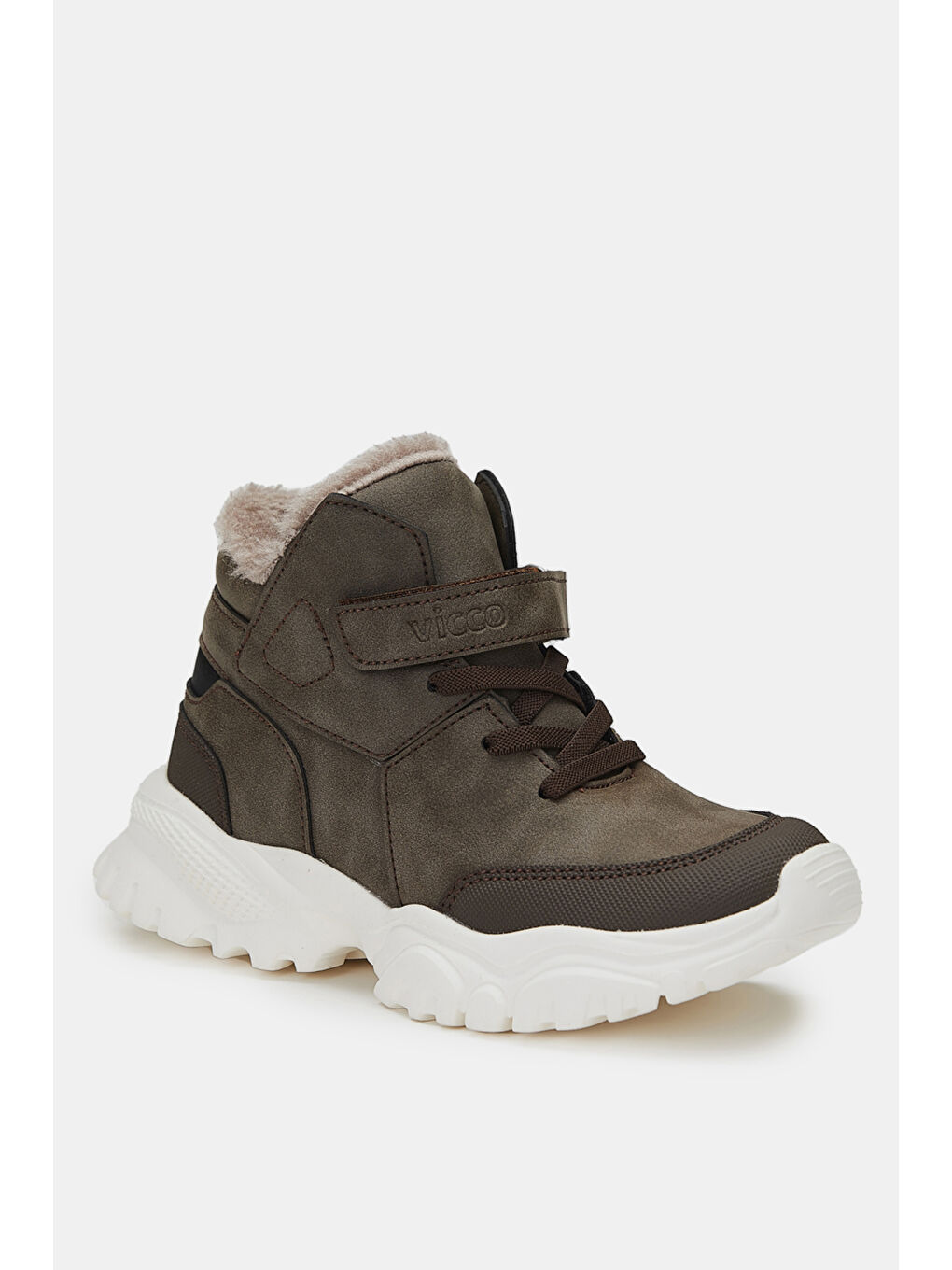 Kahverengi Gordon Kürklü Erkek Çocuk Kahve Bot-1