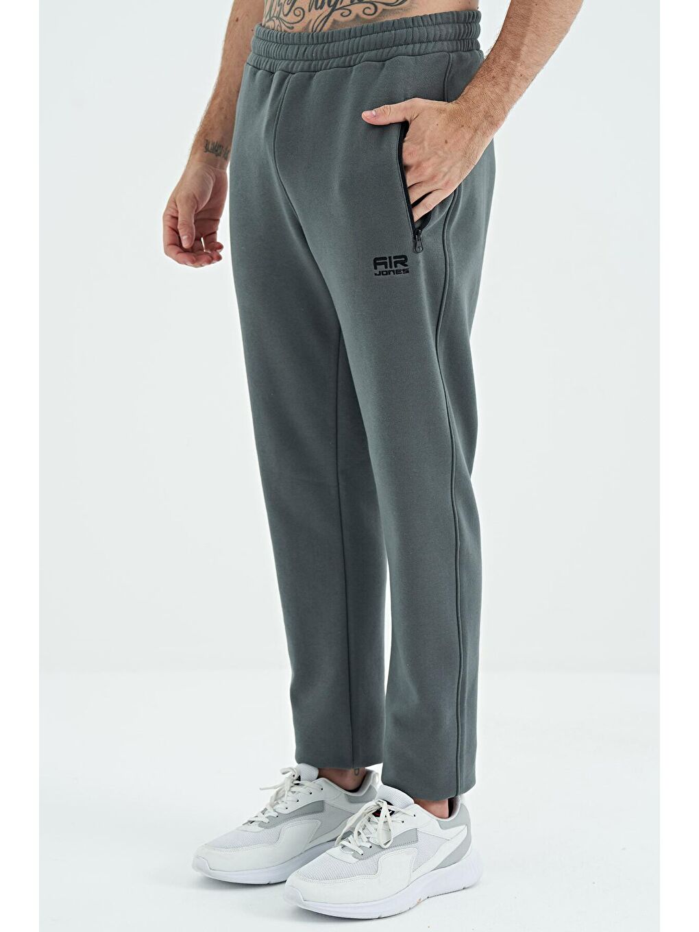 Carlo Haki Fermuar Cepli Şardonlu Erkek Eşofman Alt - 84942-2