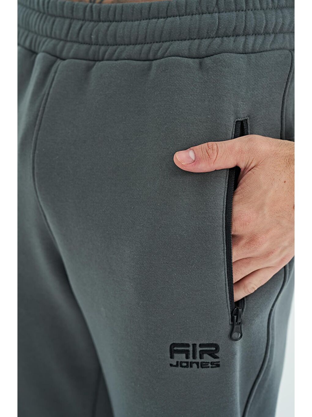 Carlo Haki Fermuar Cepli Şardonlu Erkek Eşofman Alt - 84942-3