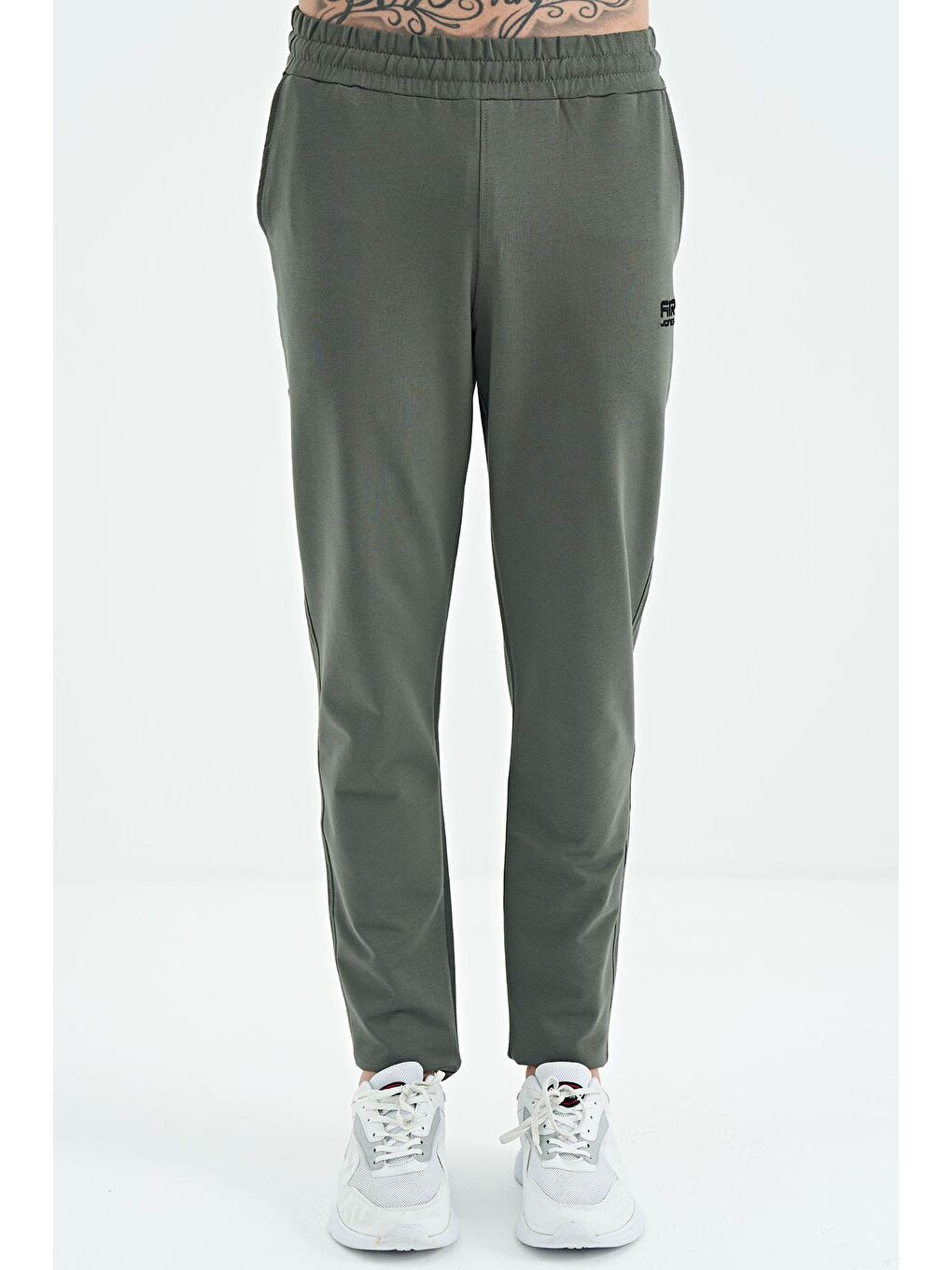 Yeşil Çağla Logo Nakışlı Cep Detaylı Dar Paça Erkek Eşofman Alt - 84910