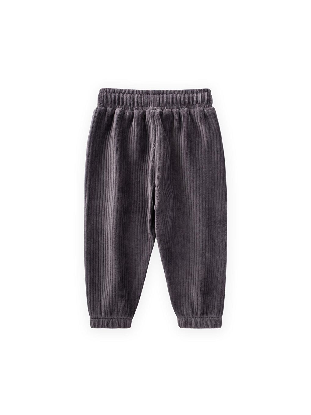 Gri Erkek Çocuk Kadife Jogger Pantolon-2