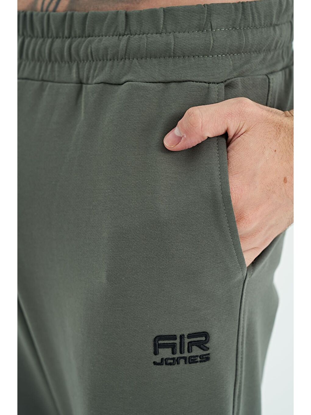 Yeşil Çağla Logo Nakışlı Cep Detaylı Dar Paça Erkek Eşofman Alt - 84910-1