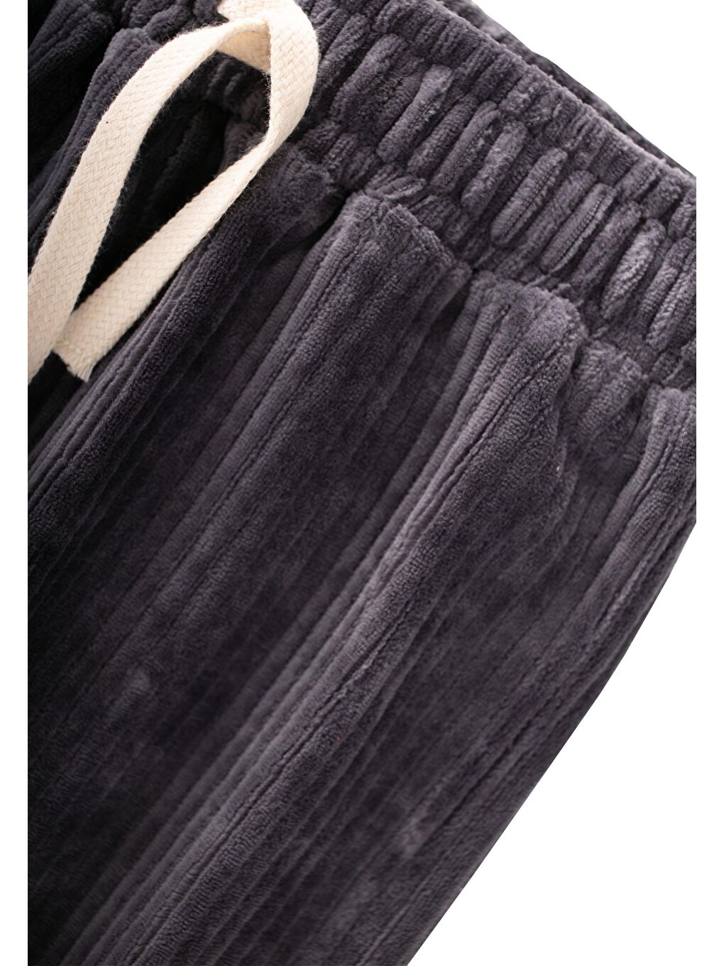 Gri Erkek Çocuk Kadife Jogger Pantolon-3