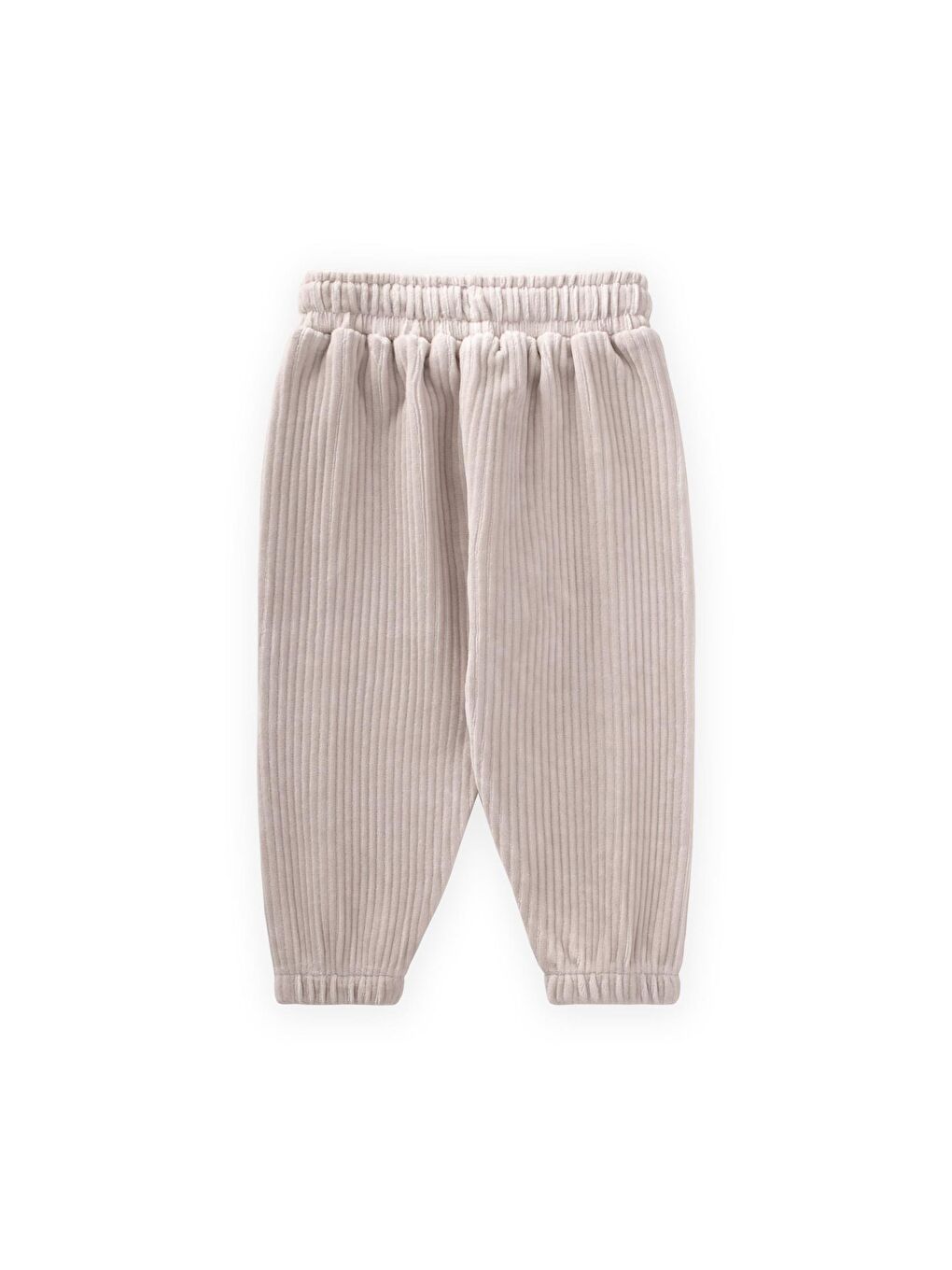 Bej Erkek Çocuk Kadife Jogger Pantolon-1