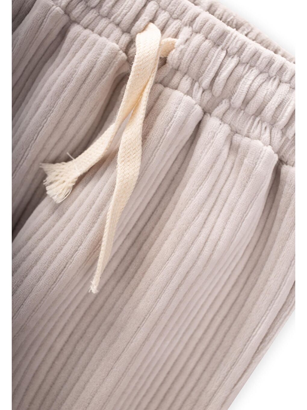 Bej Erkek Çocuk Kadife Jogger Pantolon-2