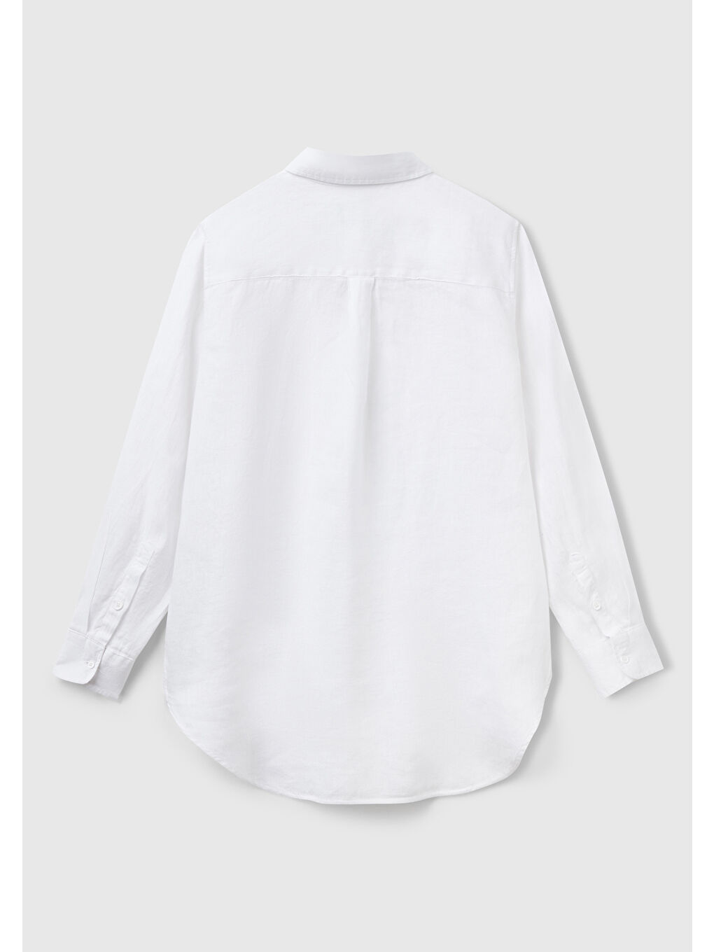 Kadın Beyaz %100 Keten Gömlek-3