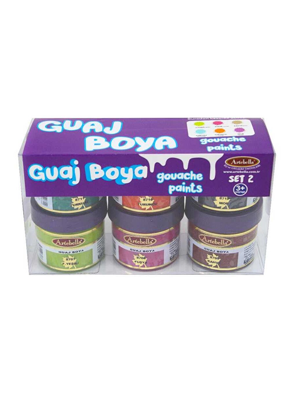Artebella Guaj Boya 6'lı Set 50ml ABS80050