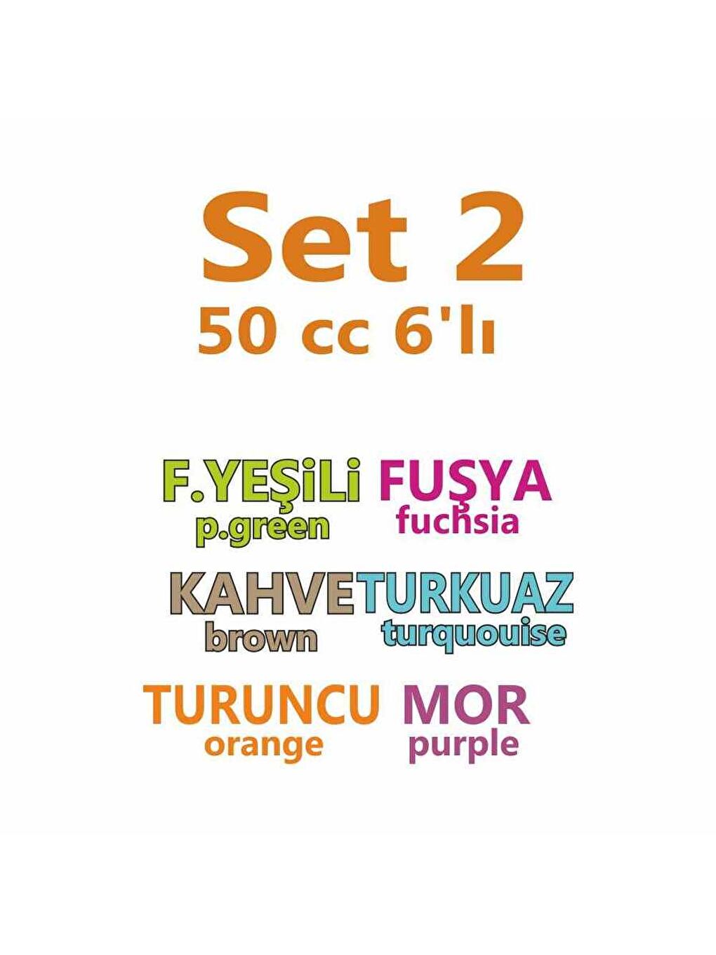 Artebella Guaj Boya 6'lı Set 50ml ABS80050 - 1