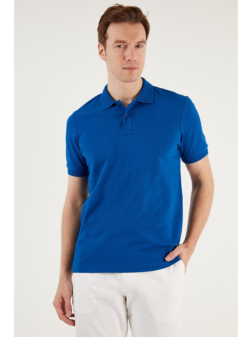 Buratti Mavi Pamuklu Regular Fit Düğmeli Polo Yaka T Shirt 5902739 - 1