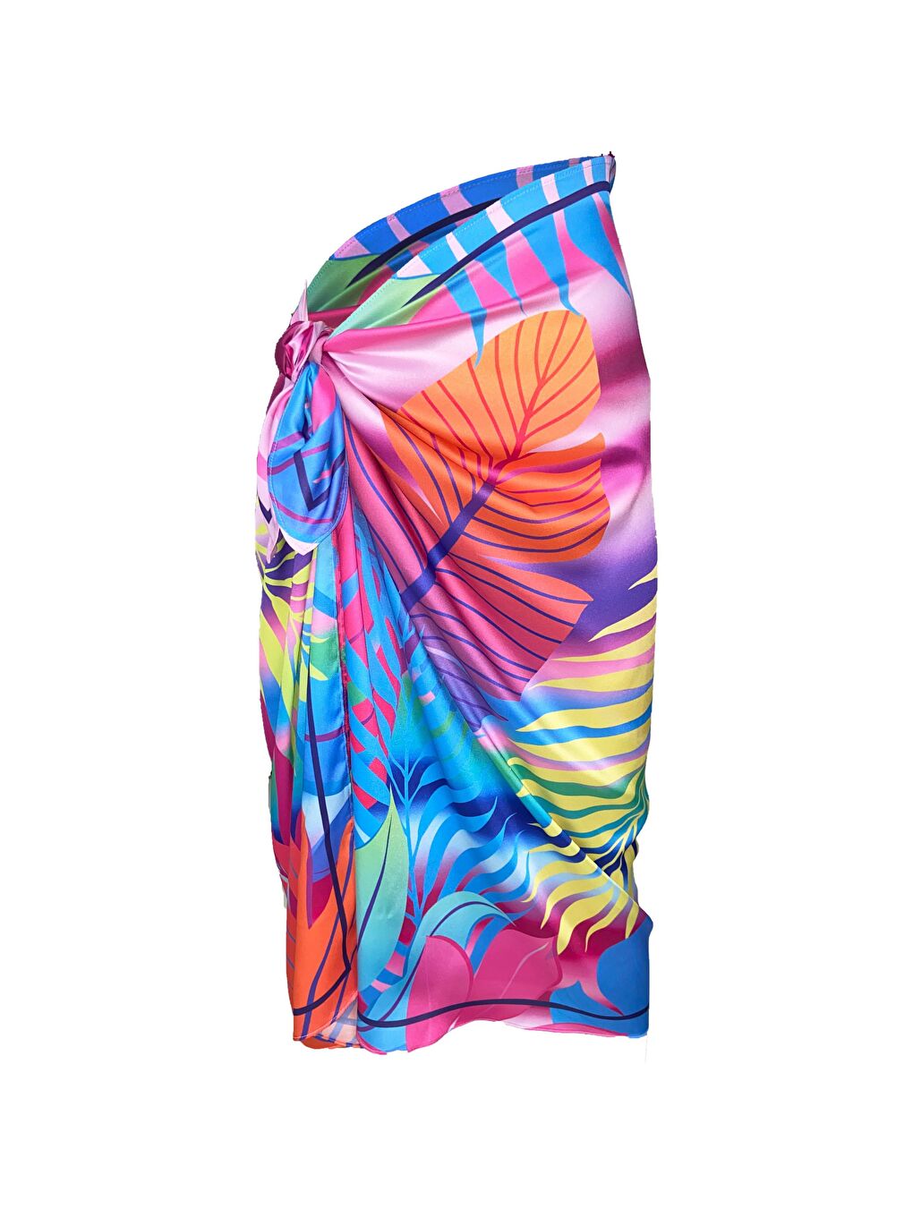 Lacivert Elena Flower Saten Pareo ( İç Göstermez )-1