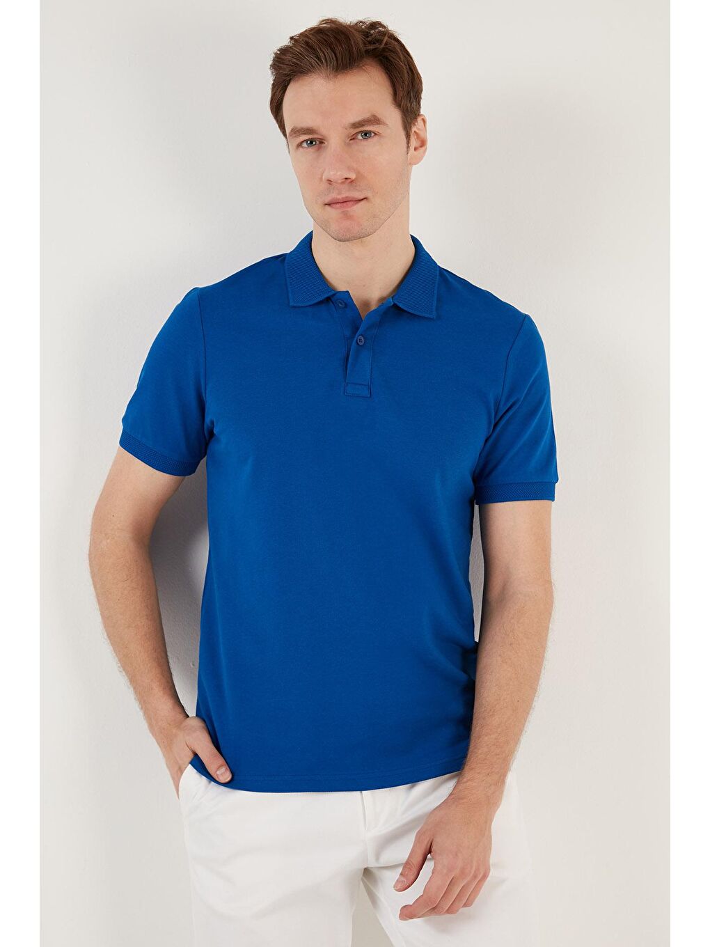 Buratti Mavi Pamuklu Regular Fit Düğmeli Polo Yaka T Shirt 5902739 - 3