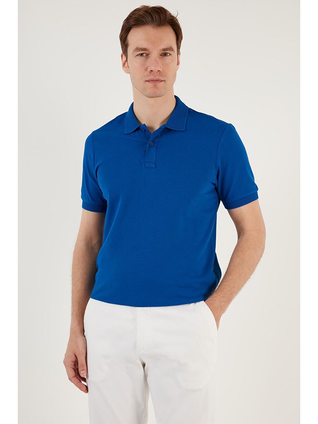 Buratti Mavi Pamuklu Regular Fit Düğmeli Polo Yaka T Shirt 5902739 - 4