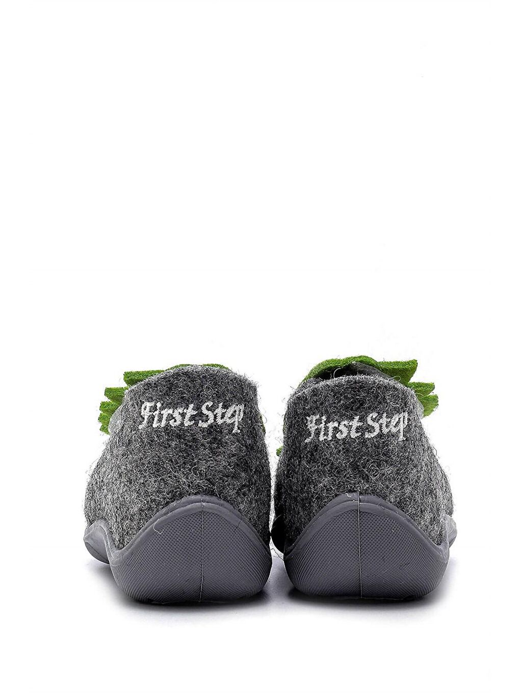 First Step Yeşil Üç Boyutlu Gri Dinazor Nakışlı Keçe Çocuk Panduf - 3