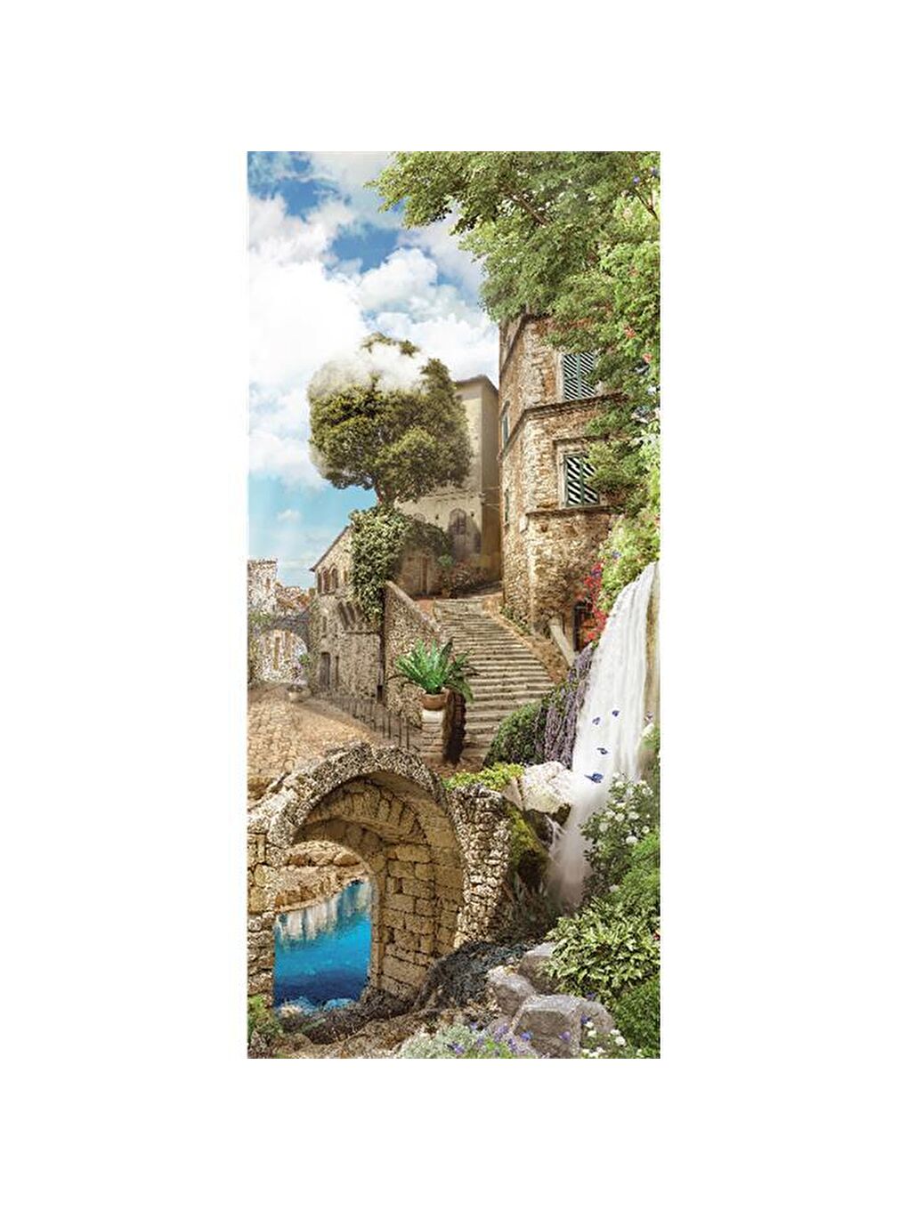 Blue Focus Karışık 128 Parça Puzzle - Waterfall Street