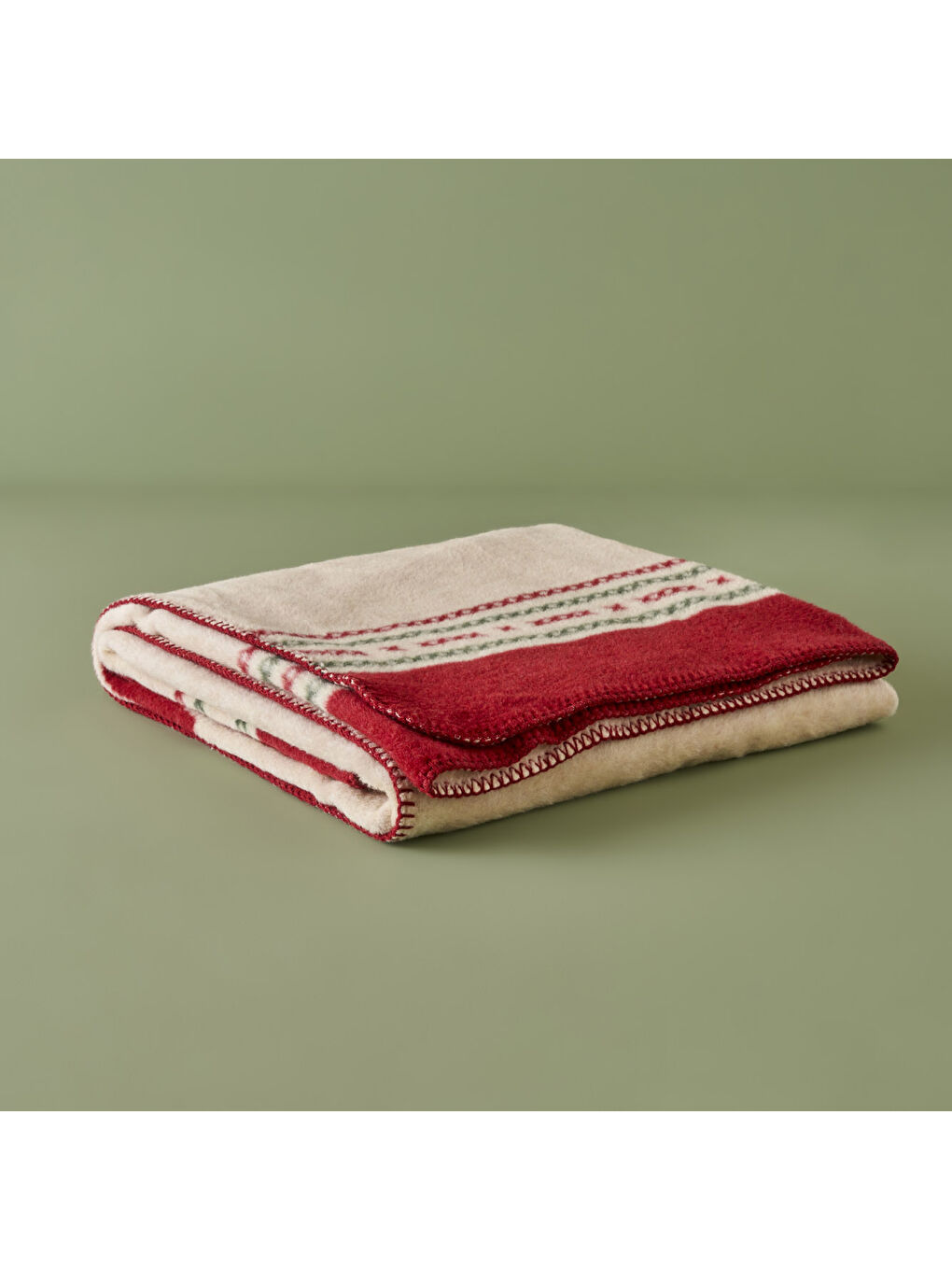 Jolly Pamuklu Tv Battaniyesi Kırmızı-Yeşil (130x170 cm)-2