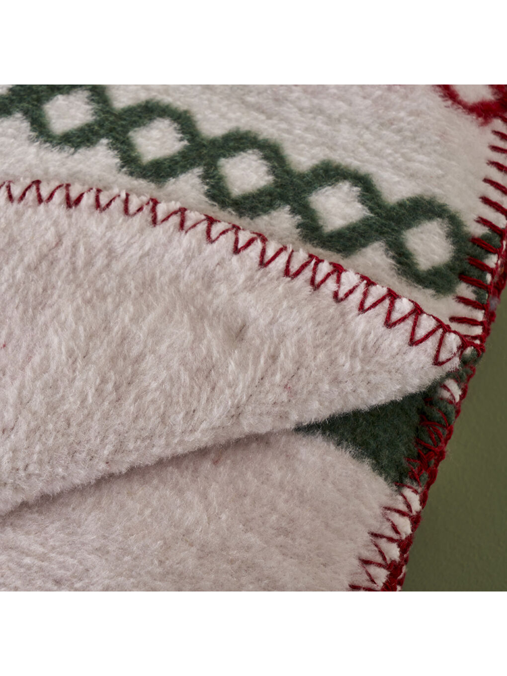 Jolly Mottolu Pamuklu TV Battaniye Kırmızı-Yeşil (130x170 cm)-1