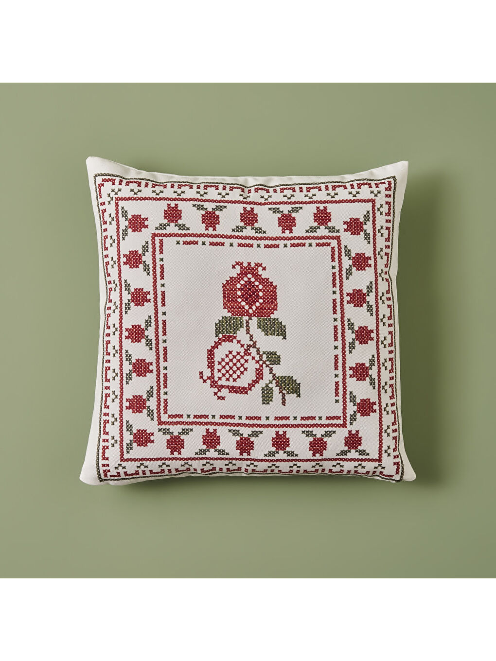 Jolly Baskılı Kırlent Beyaz (43x43 cm)