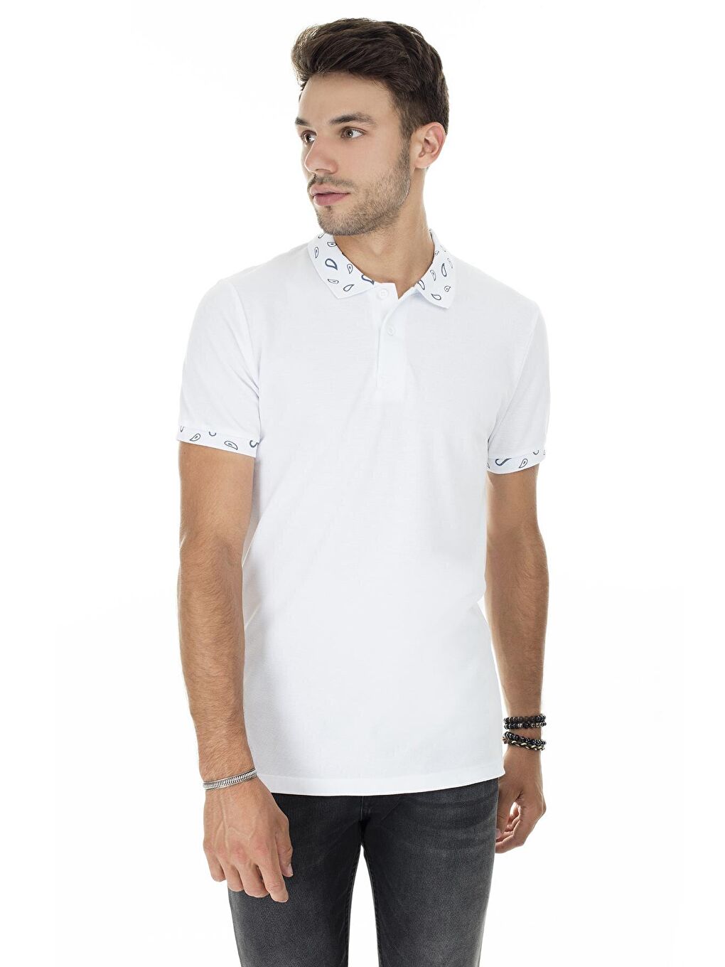 Beyaz Polo Yaka Tişört 4362079-3