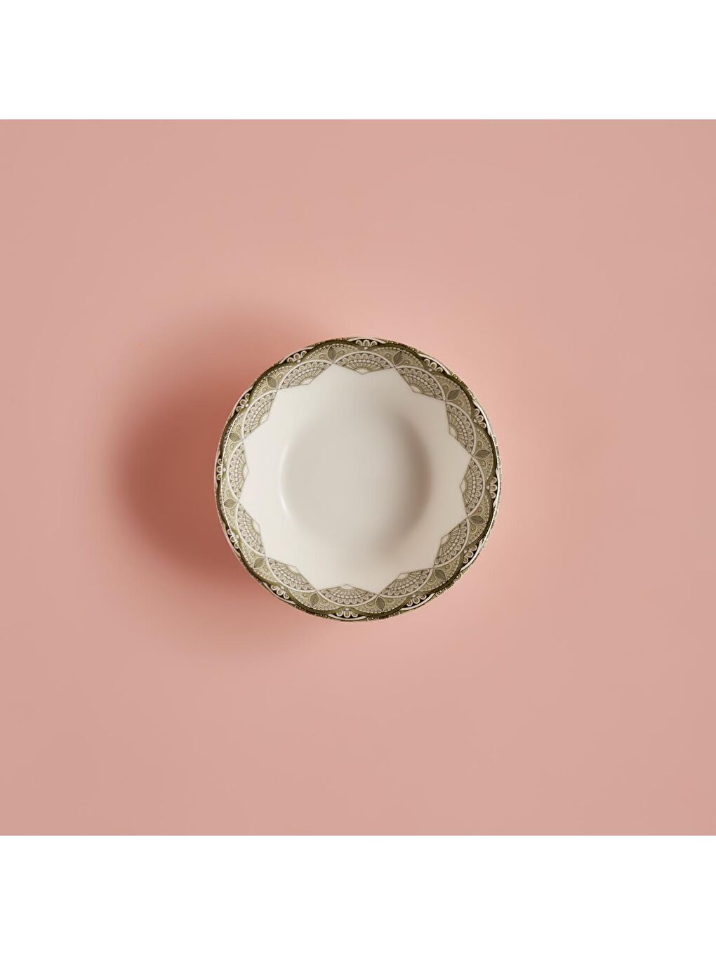 Mandala Porselen Çorba Kasesi  6'lı Yeşil-1